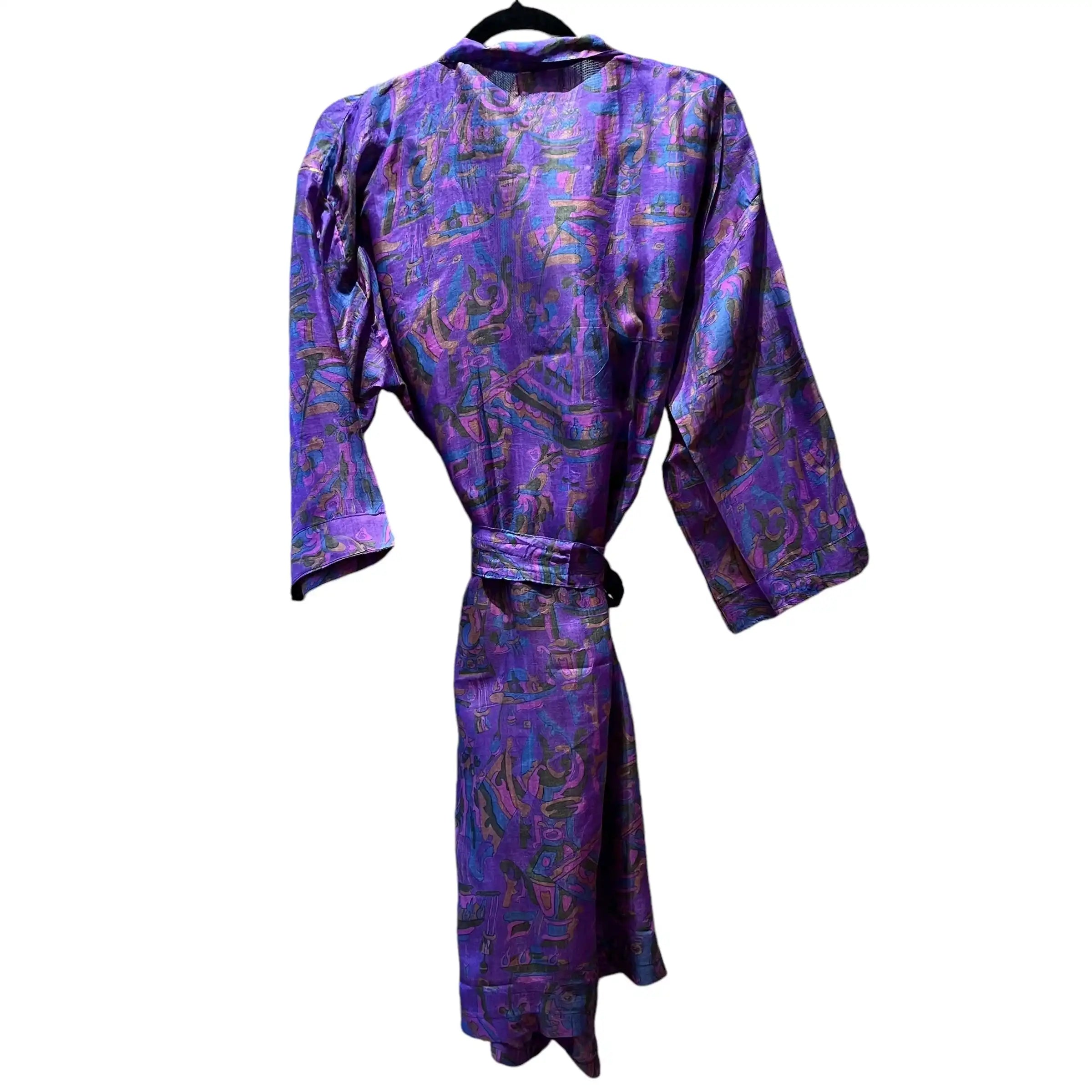 Silke kimono med lomme