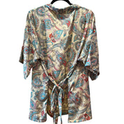 Kort silke kimono med bælte