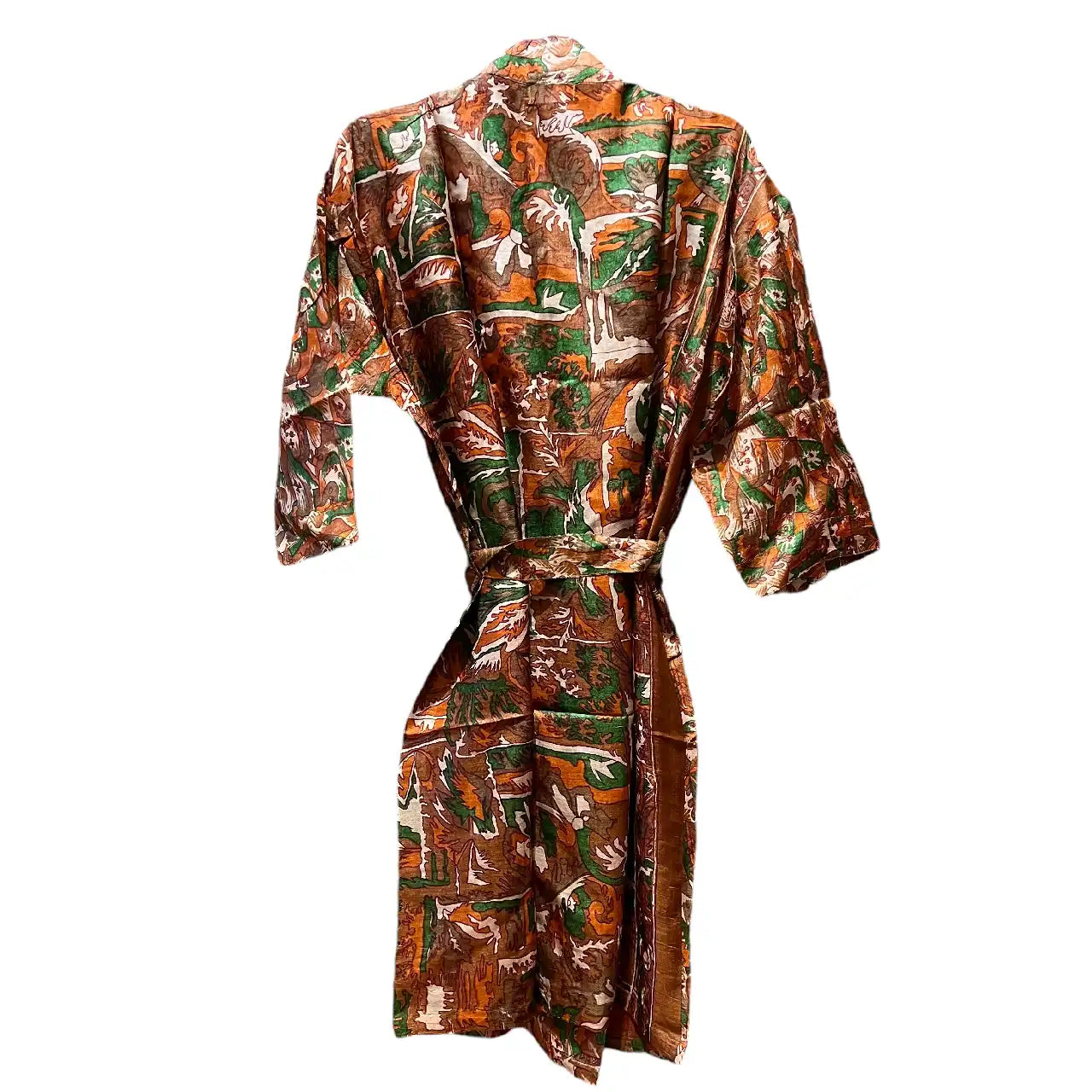 Silke kimono med lomme