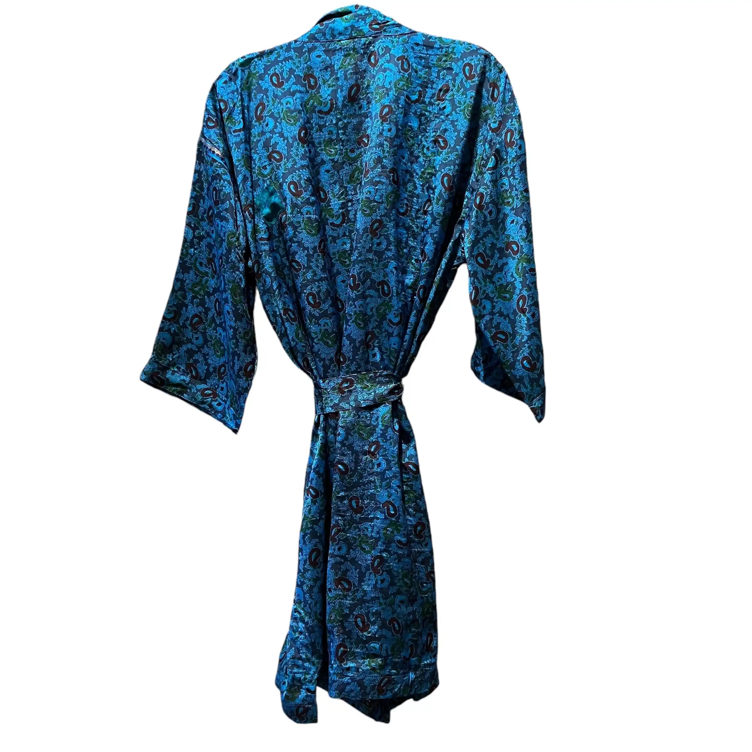 Silke kimono med lomme
