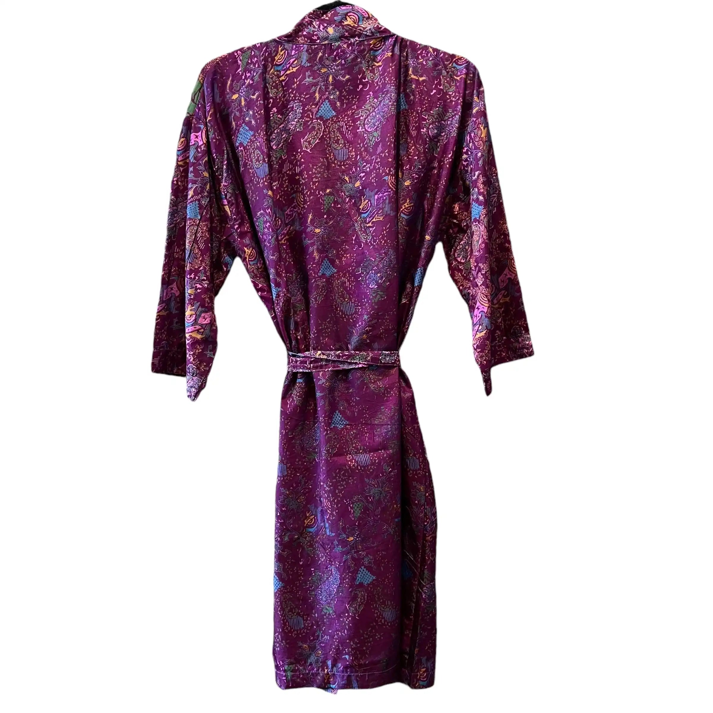 Silke kimono med lomme