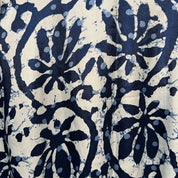 Lang Blå Blomstret Silke Kimono 1.