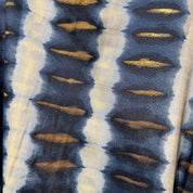 Lang Blå Silke Kimono med guld tryk 3.