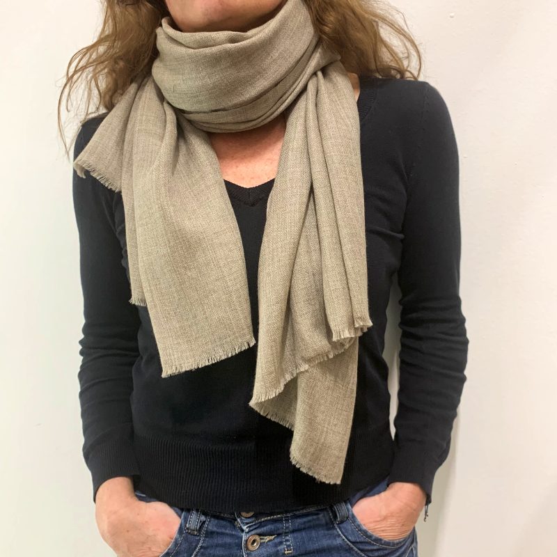 Cashmere Sjal - sandfarvet