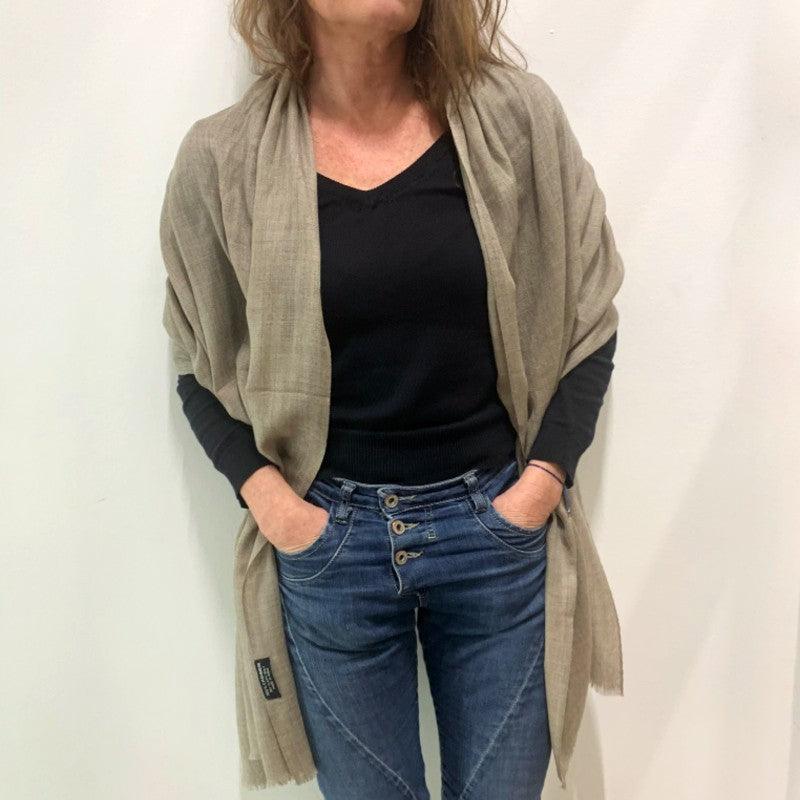 Cashmere Sjal - Sandfarvet