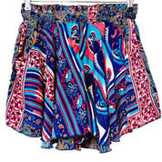 Shortsnederdel med lomme i silke str. S/M