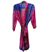 Silke kimono med lomme