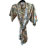 Kort silke kimono med bælte