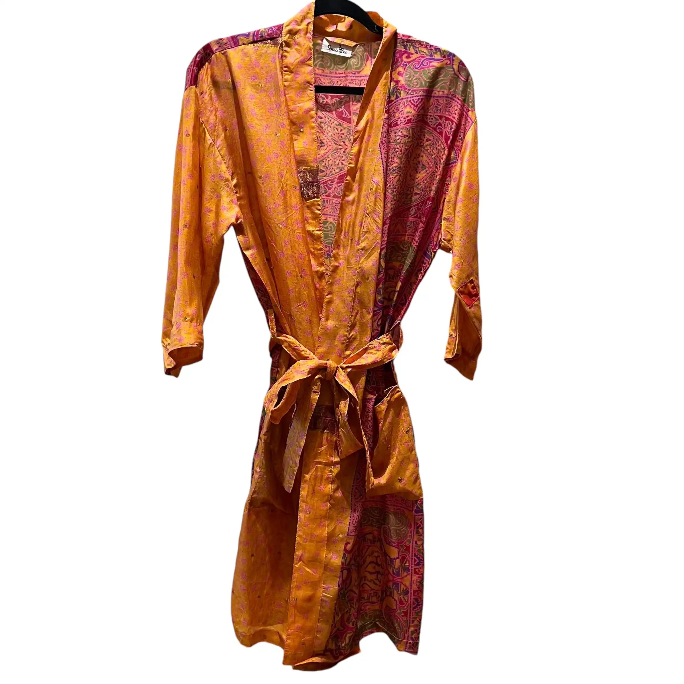 Silke kimono med lomme Golden Dream 2
