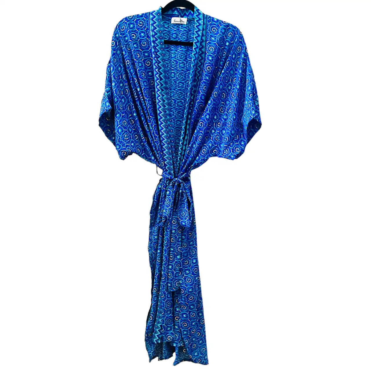 Lang Blå Silke Kimono 2.