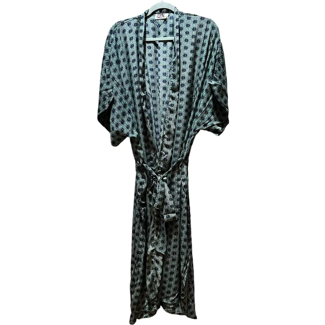 Lang Grøn Silke Kimono 6.
