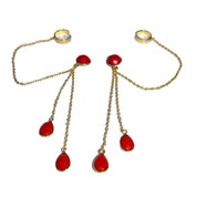 Guldbelagt ørering med sten