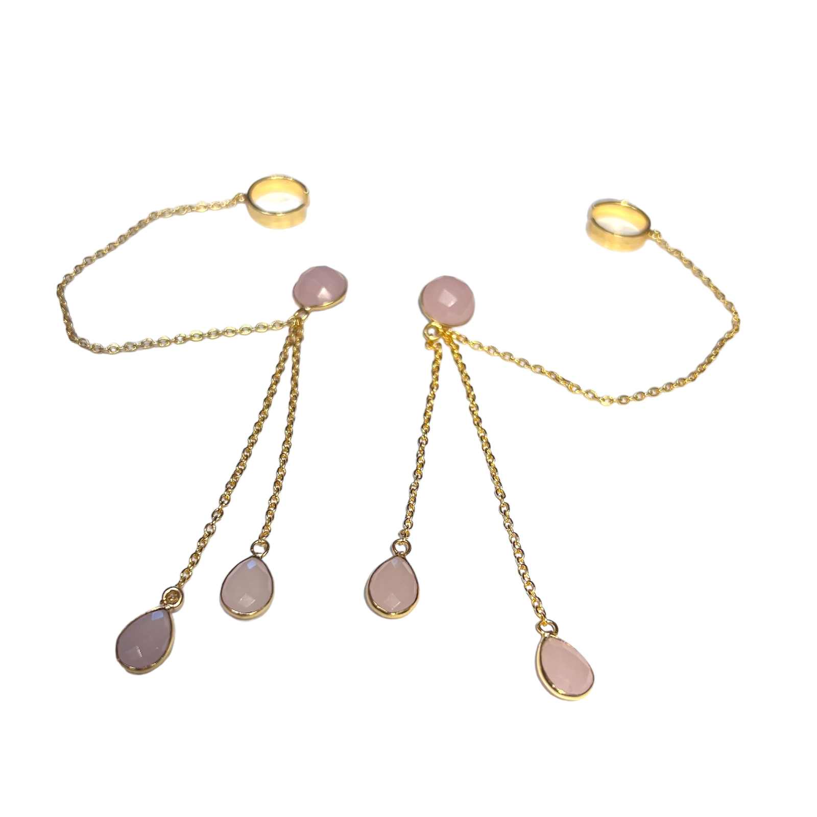 Guldbelagt ørering med sten