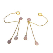 Guldbelagt ørering med sten