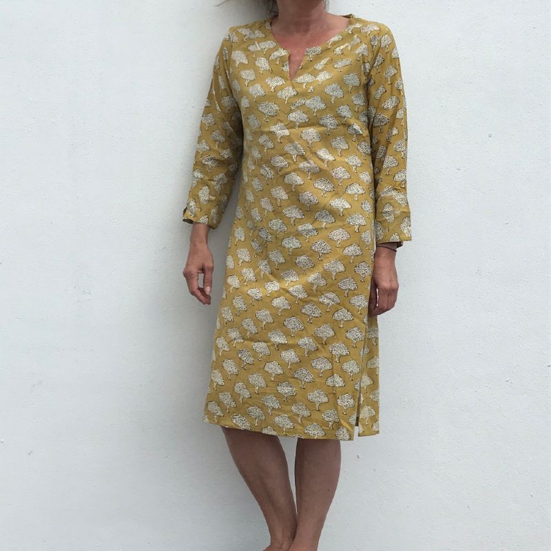 Kurta kjole - sennep