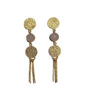 Guldbelagt ørering med sten