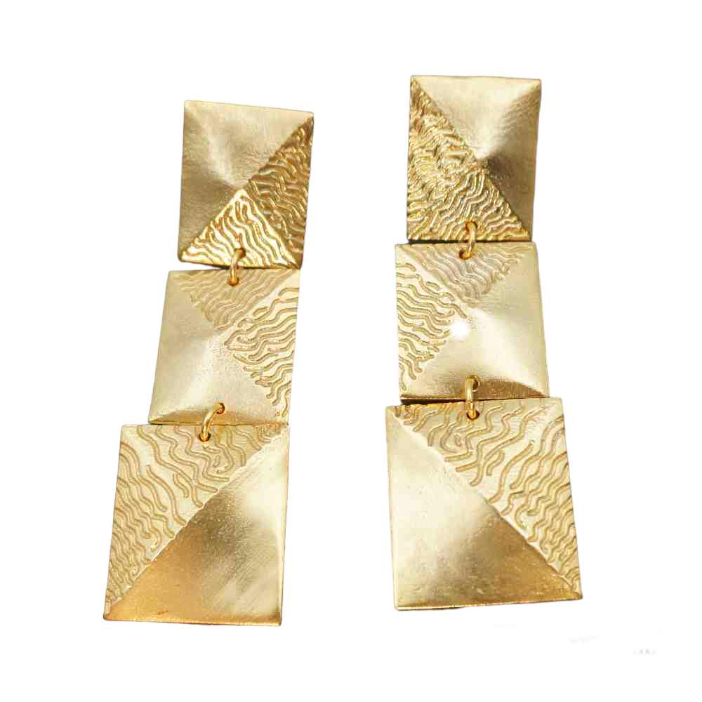 Øreringe guldbelagt trippel drops