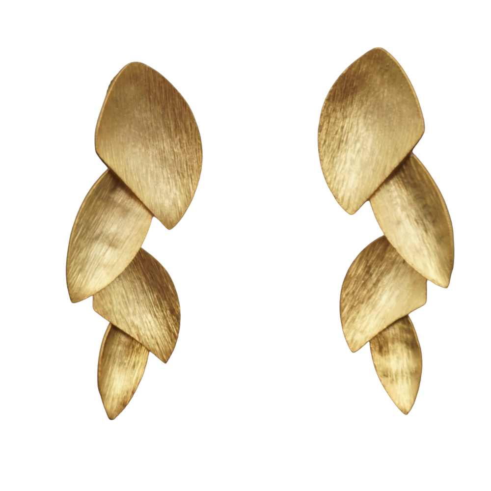 Øreringe guldbelagt 4 blade