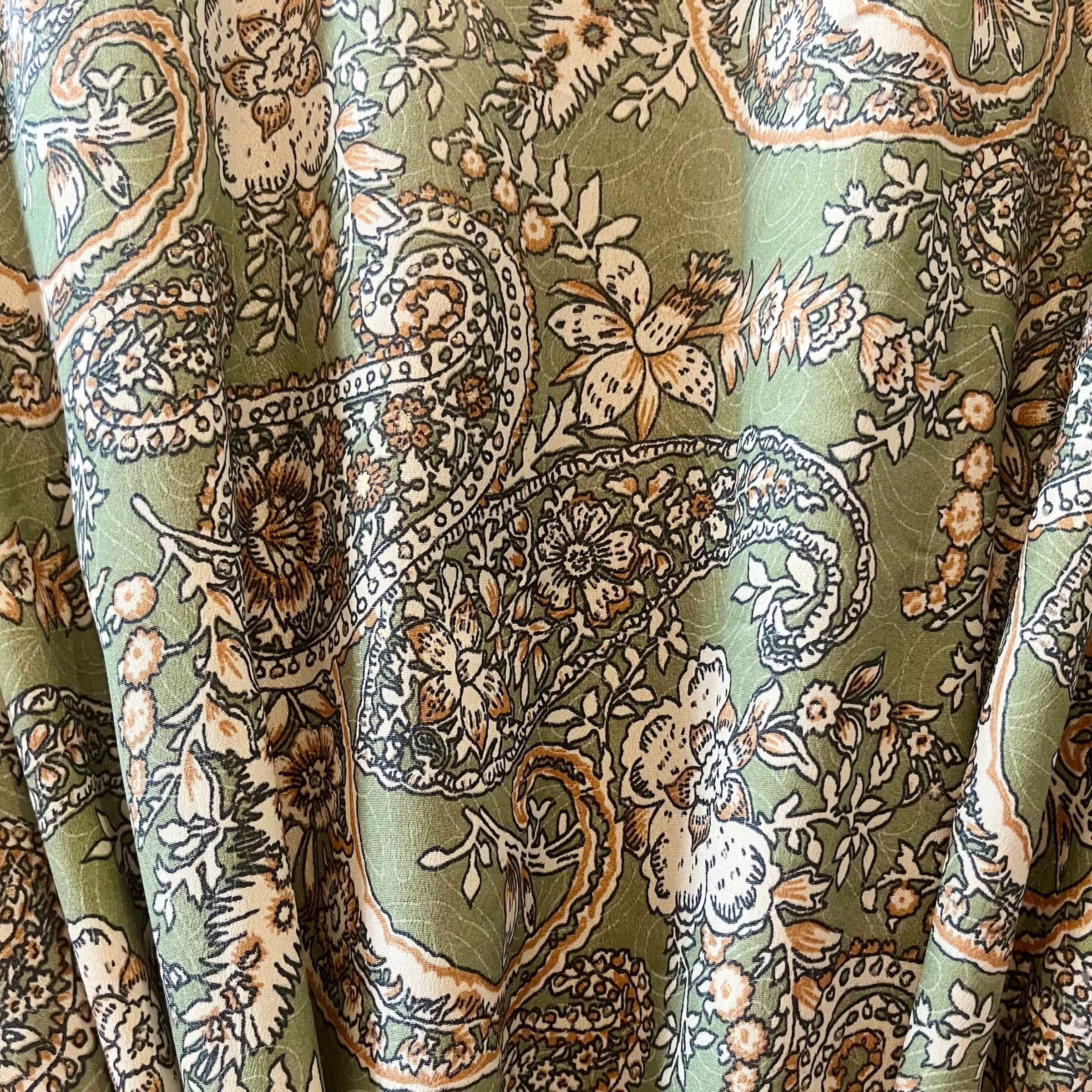 Grøn blomstret Lang Silke Kimono 16.