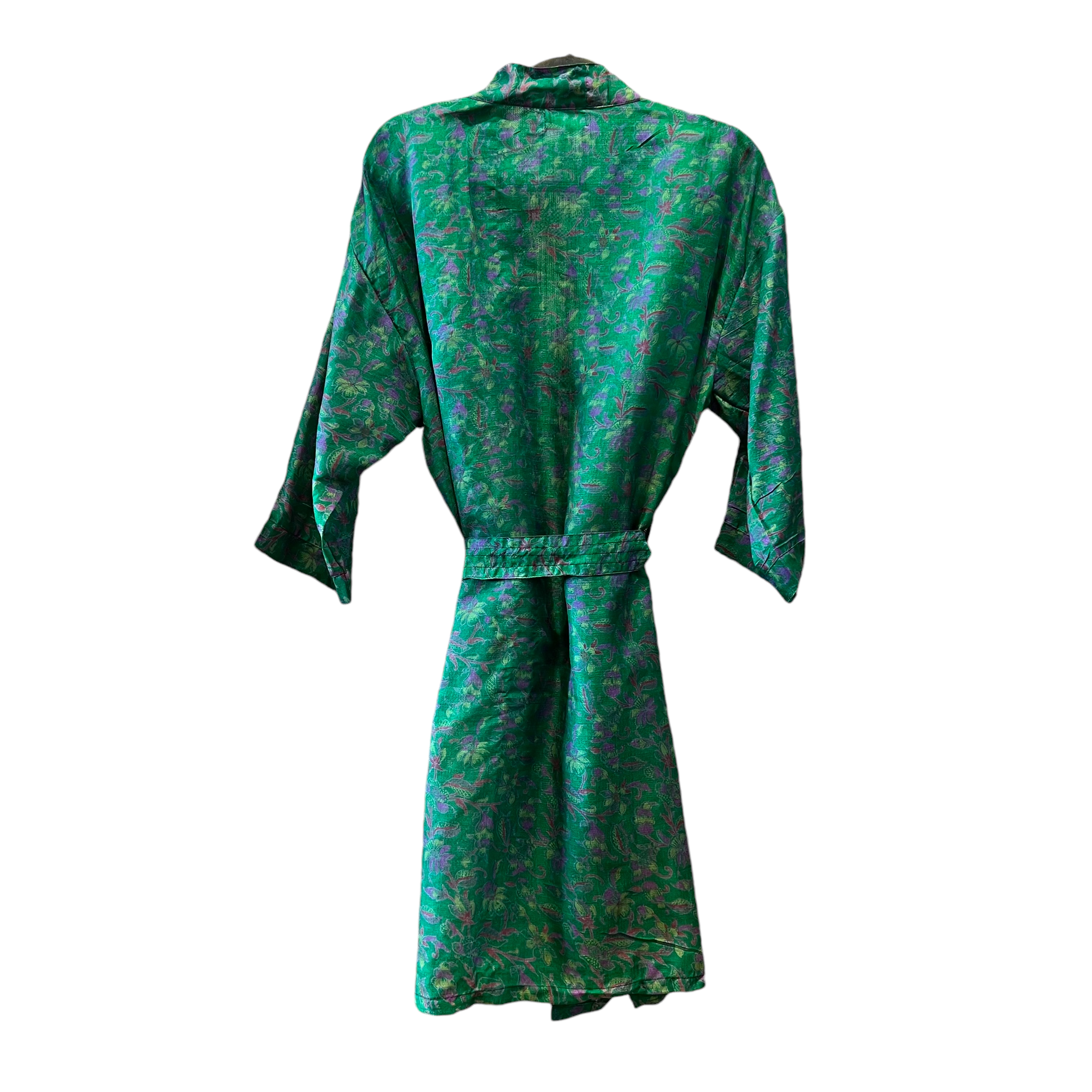 Silke kimono med lomme