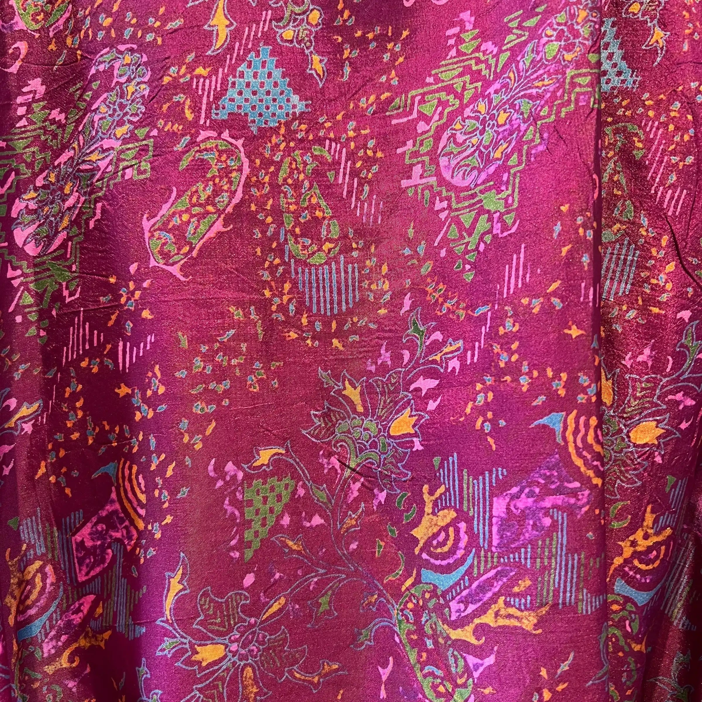 Silke kimono med lomme