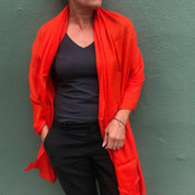 Cashmere Sjal - signalrød