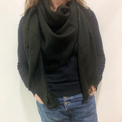 Firkantet sjal, sort