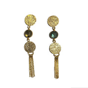 Guldbelagt ørering med sten