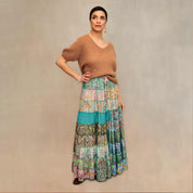 Silke patchwork nederdel