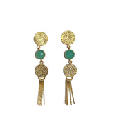 Guldbelagt ørering med sten