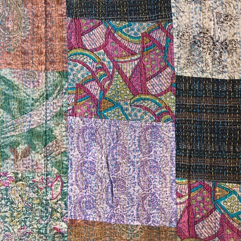 Stonewashed sengetæppe, quiltet