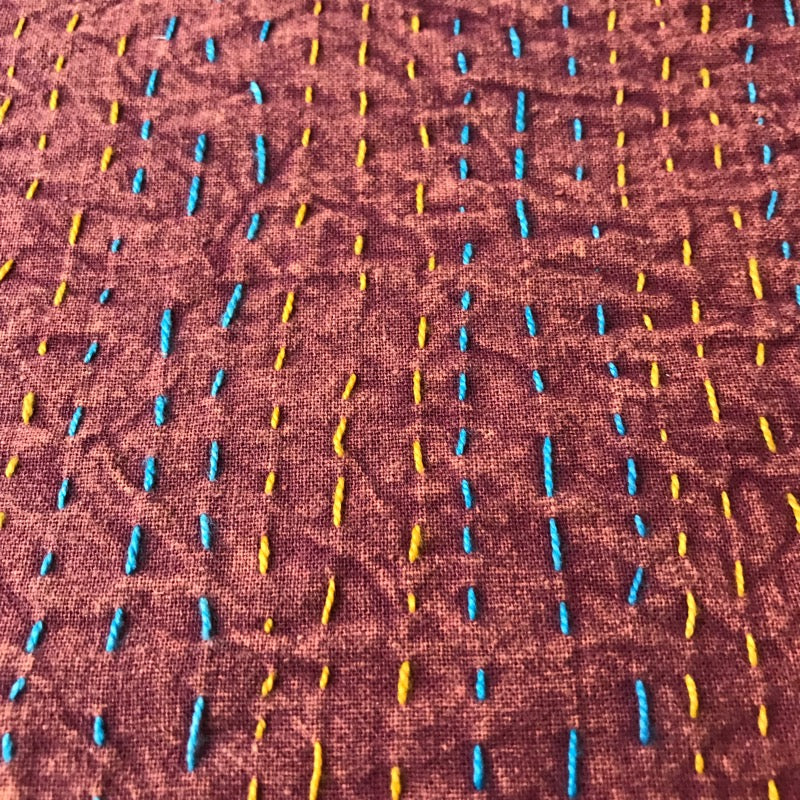 Stonewashed sengetæppe, quiltet - bagside