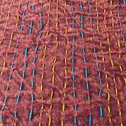 Stonewashed sengetæppe, quiltet - bagside