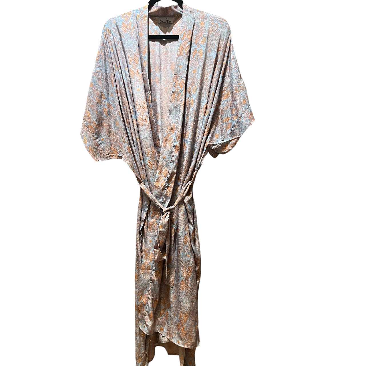 Lang smuk sølvgrå silke kimono 9.