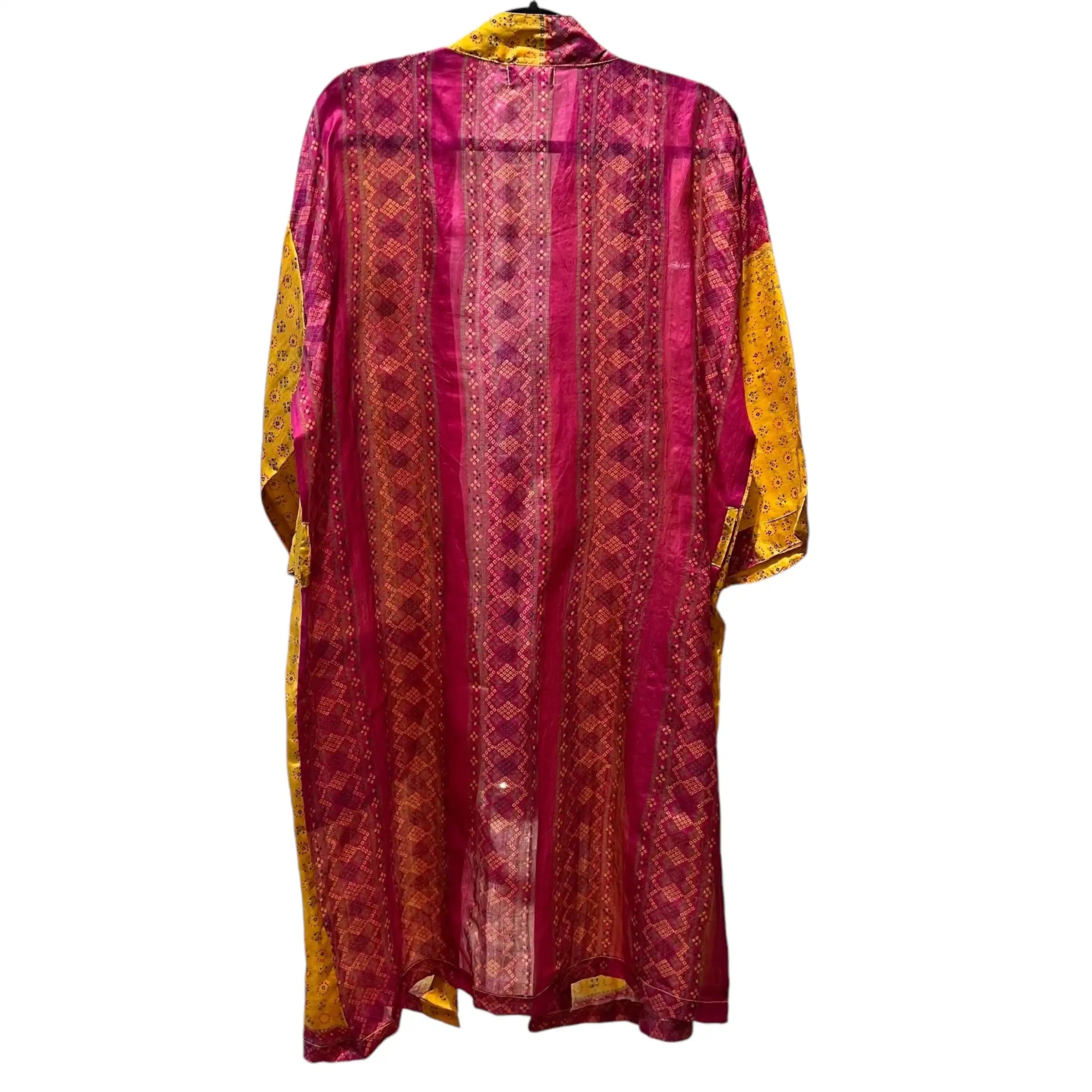 Silke kimono med lomme Golden Dream