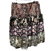 Kort silke patchwork nederdel 5