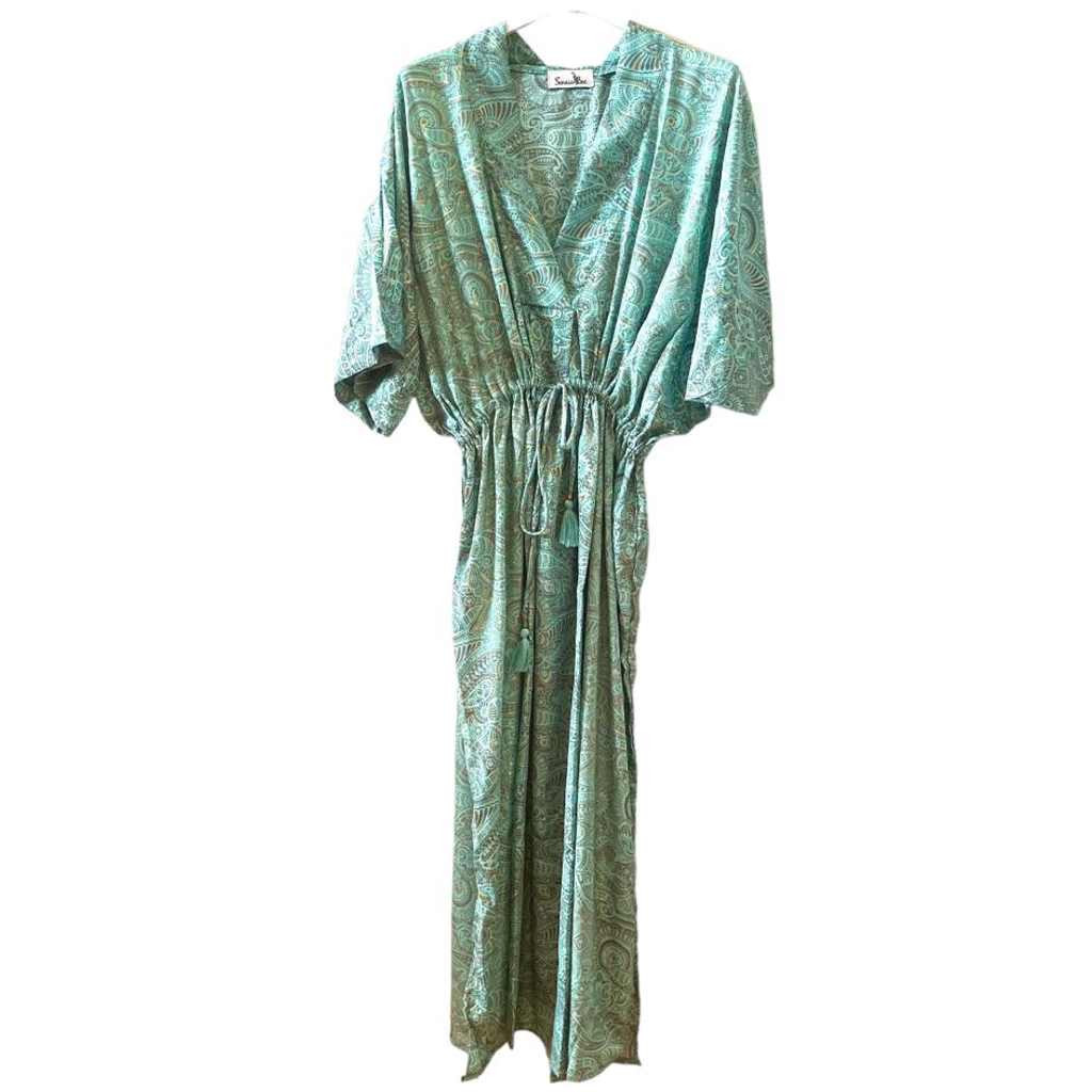 Kaftan med bindebånd/Impire Snit- med guld