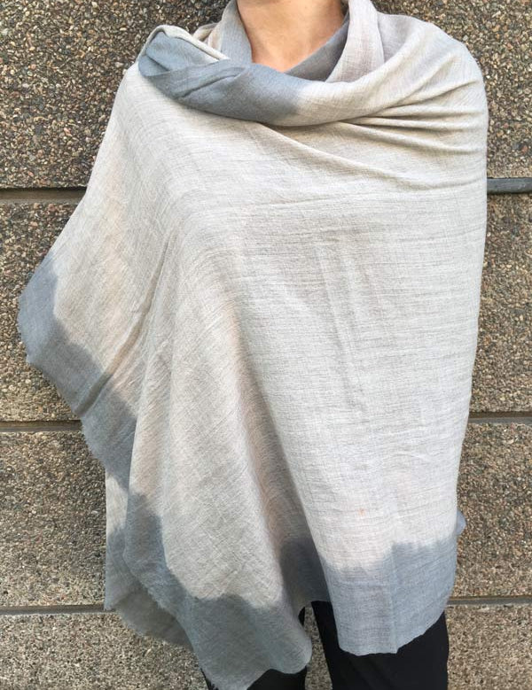 Cashmere Dip Dye Sjal - grey
