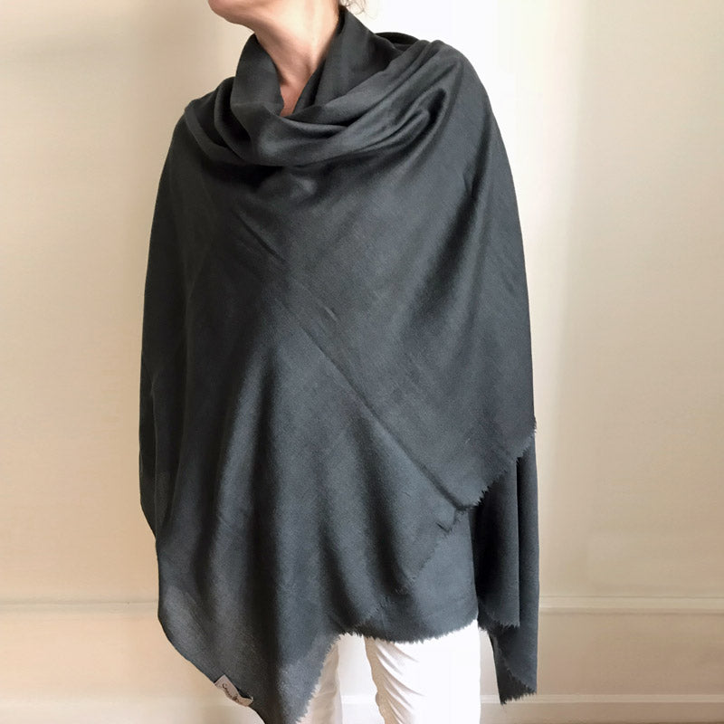 Sjal cashmere - koksgrå